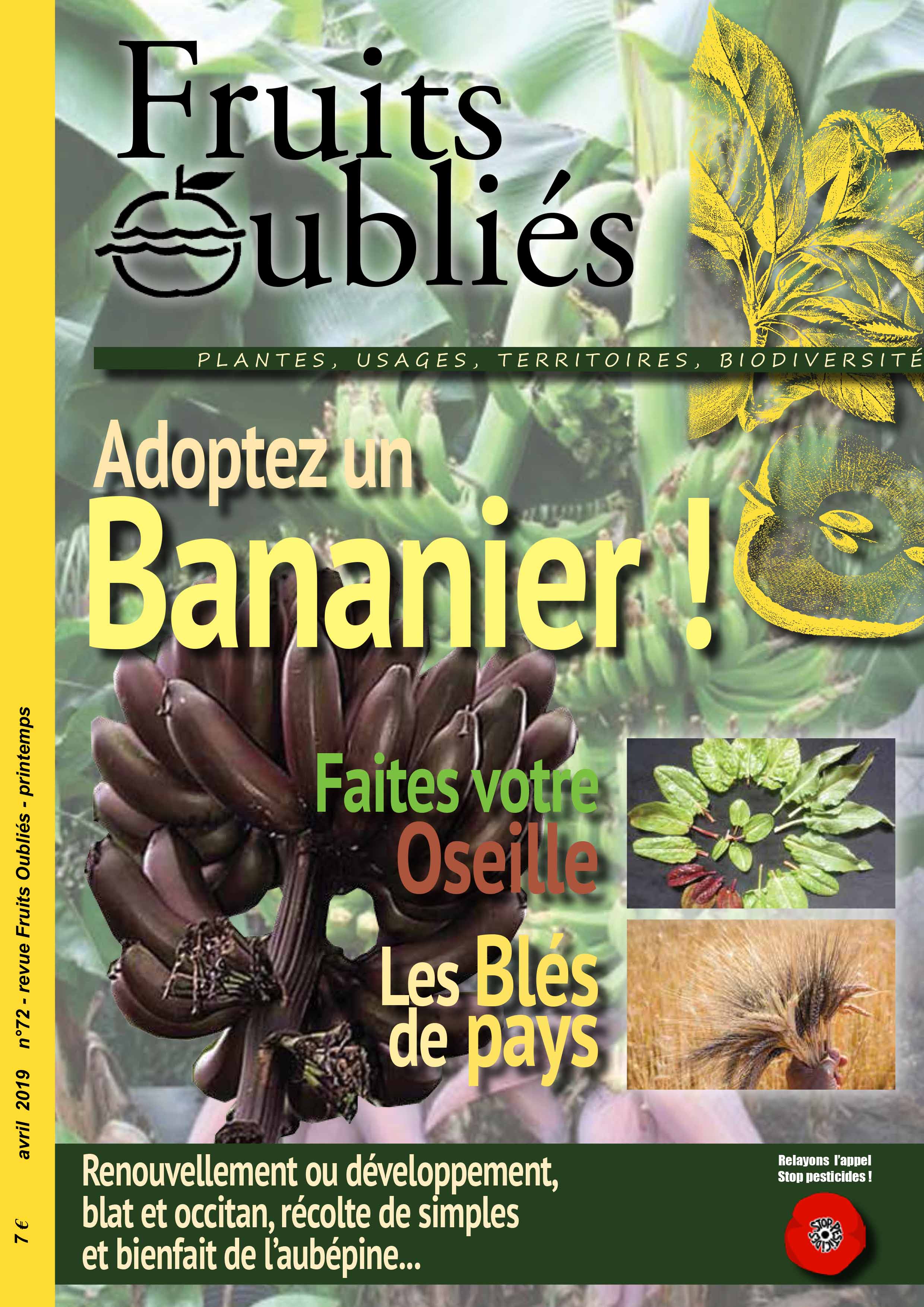 revue fruits oubliés n°72 Bananes Oseille Céréale Aubépine